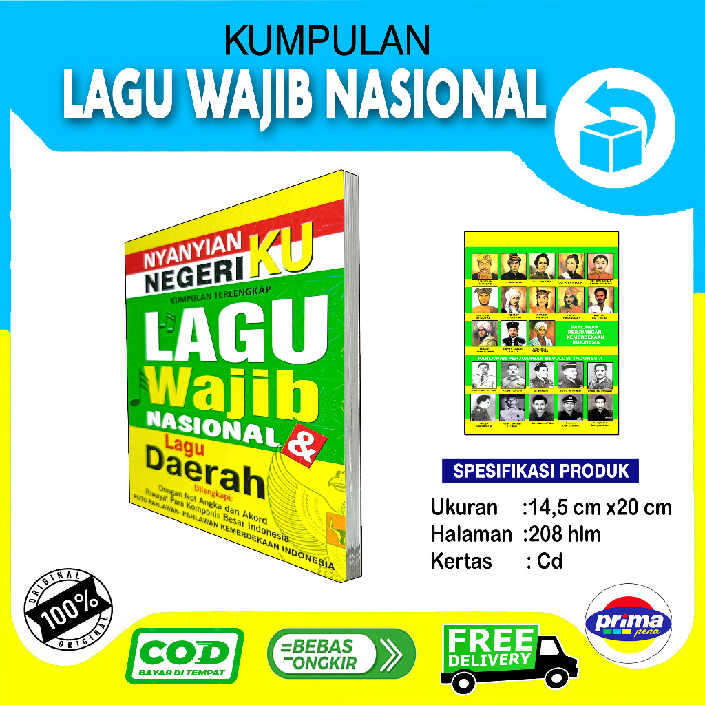 Buku Kumpulan Lagu Wajib Nasonal & Daerah