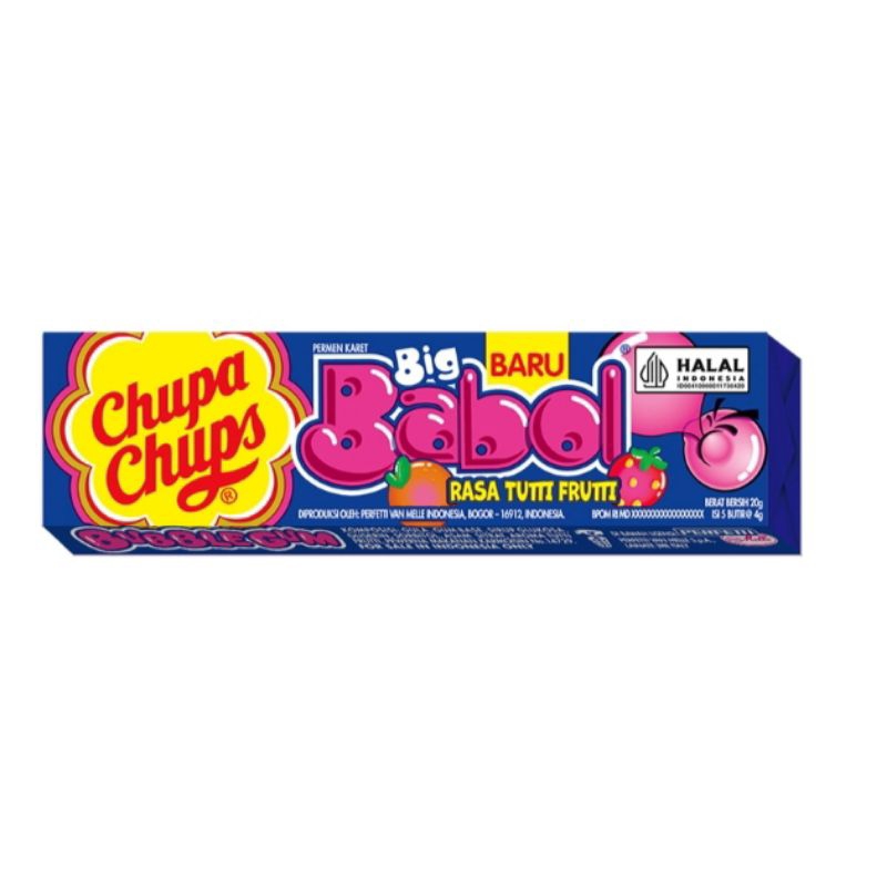 

Chupa Chups Big Babol Permen Karet Stick Tutti Frutti 5 pcs