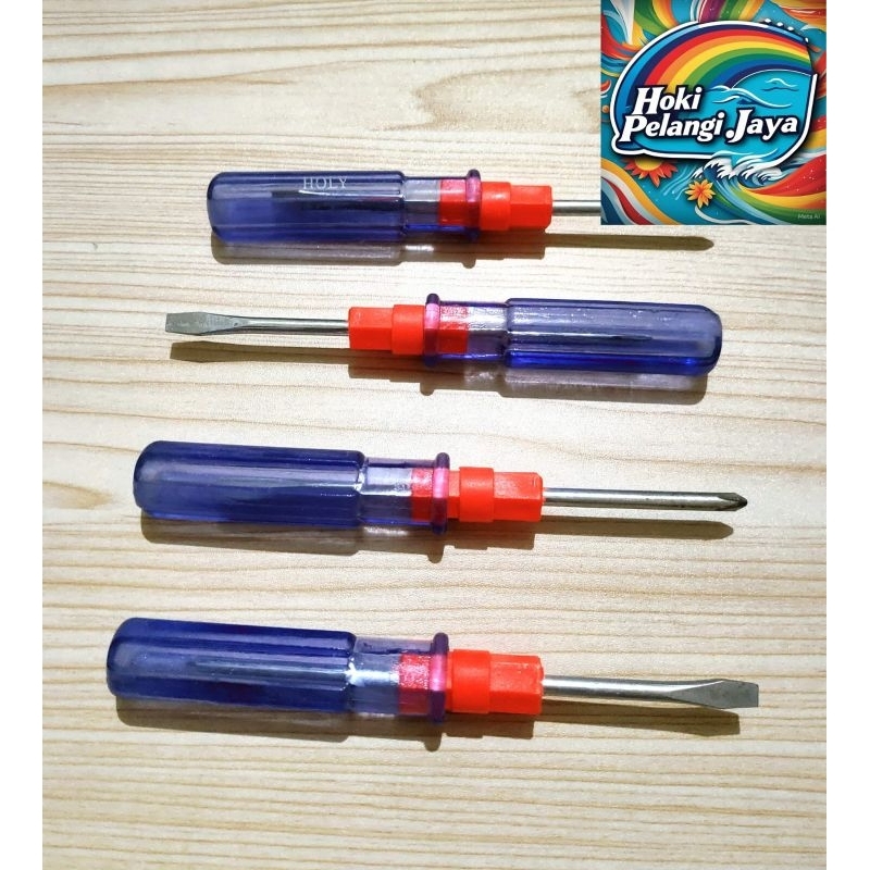 Obeng Bolak Balik Plus Min Transparant , Obeng Transparan Bolak Balik Plus(+) Min(-)