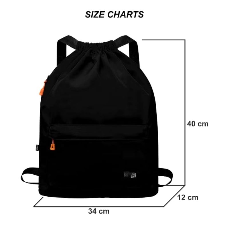cuci gudang cod tas ransel gendong serut pria dan wanita anti air / kantong serut bahan cordura