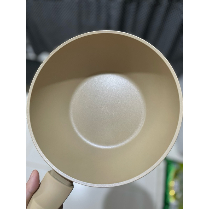 Preloved Like New Debellin Entree Wok 20 cm - Wajan + Tutup Kaca - Wajan Anti Lengket - Wajan Granit