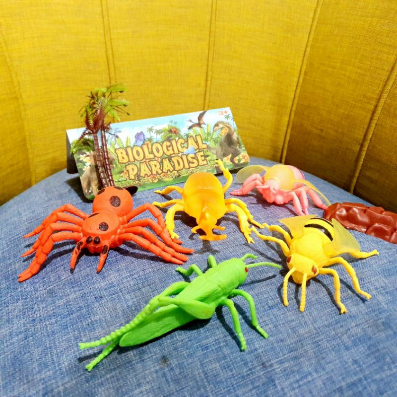 GDM - Mainan Set Serangga karet Ukuran Besar - Hewan Insect Jumbo Binatang  Ukuran Besar