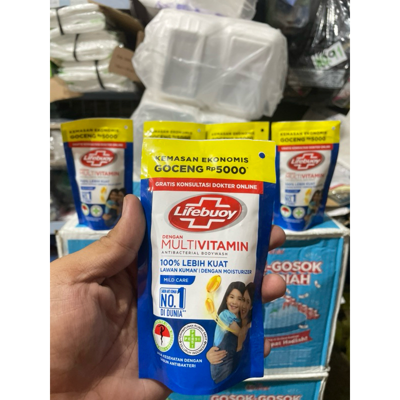 SABUN MANDI CAIR LIFEBUOY DENGAN MULTIVITAMIN ANTIBACTERIAL BODYWASH 85 ML. SABUN ANTI KUMAN NO. 1 D