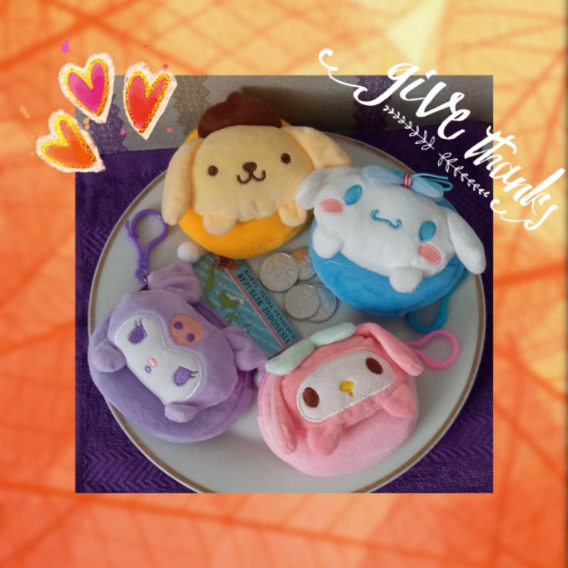 pouch karakter 3D bulat/dompet koin bulat/pouch gantungan