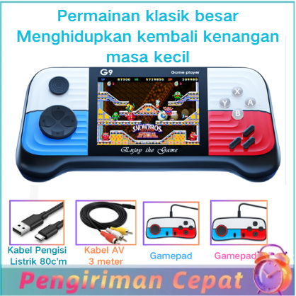 G9 baru konsol permainan genggam tunggal dan ganda konsol permainan retro retro arcade konsol permai