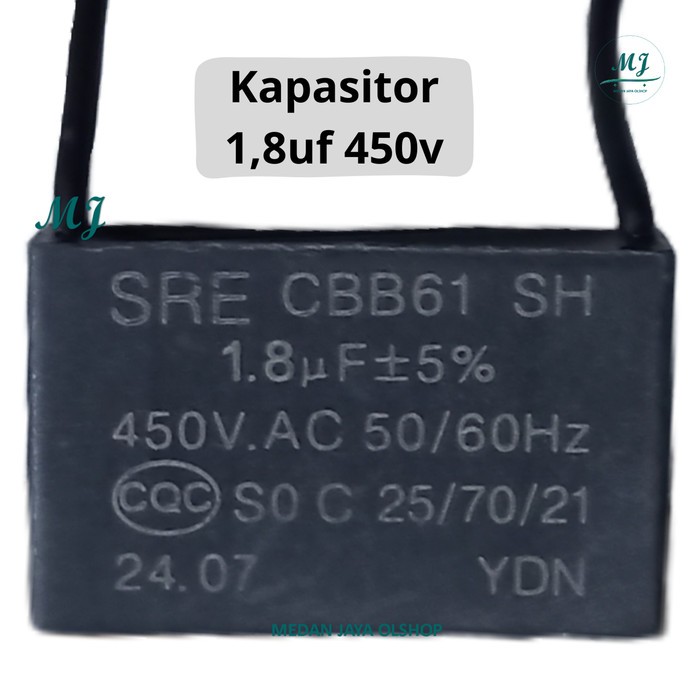 KAPASITOR KIPAS ANGIN  1.8UF  MULTI ORI - KAPASITOR 1.8uf