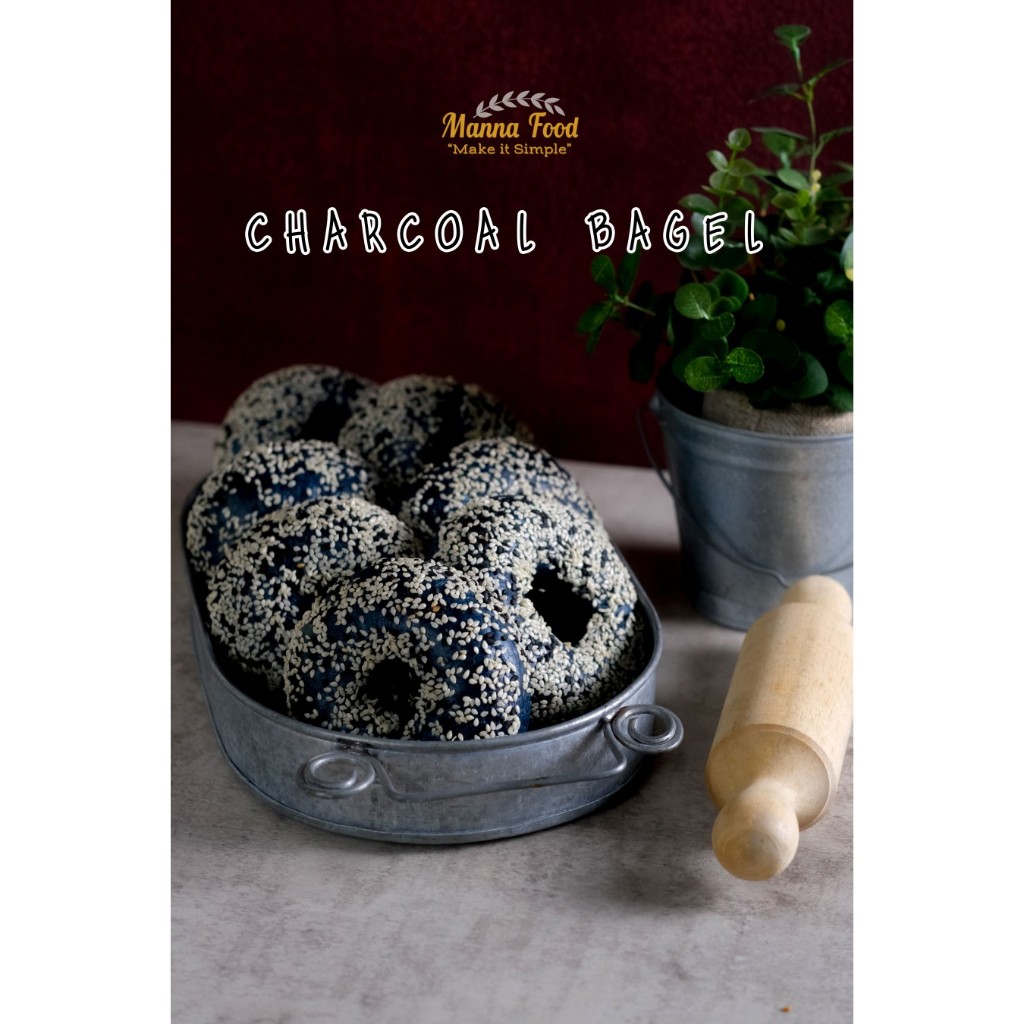 

Manna Food Charcoal Bagel isi 3 pcs