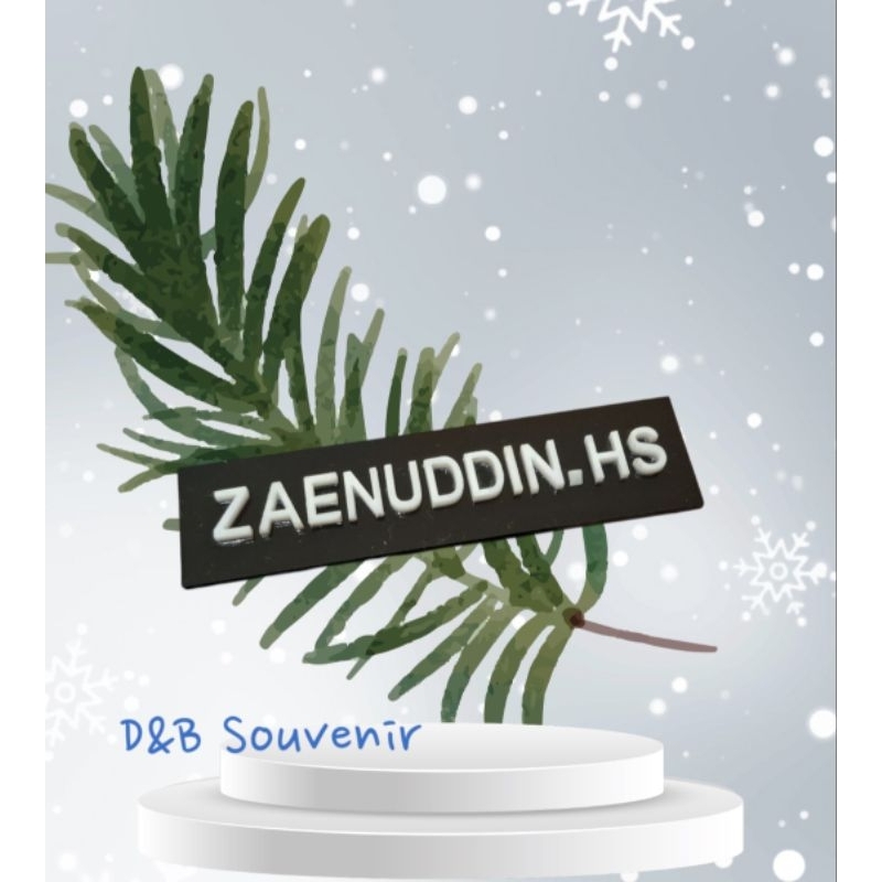 

Nametag huruf timbul