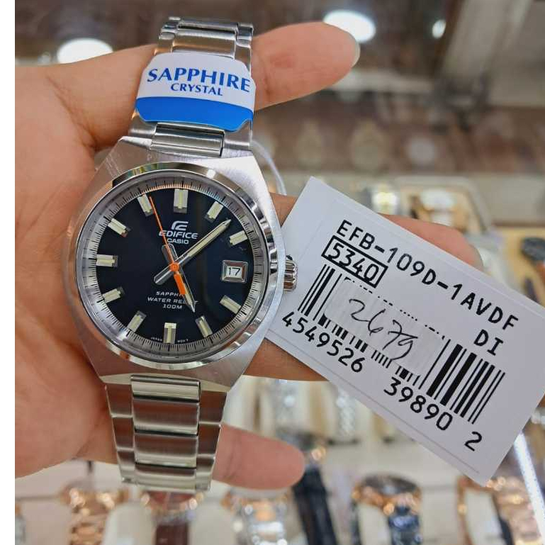 100% original  Jam Tangan Casio Edifice EFB-109D-1A  efb109 Sapphire Glass New