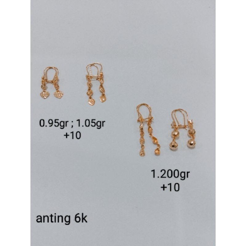 anting emas model variasi mainan 6 karat