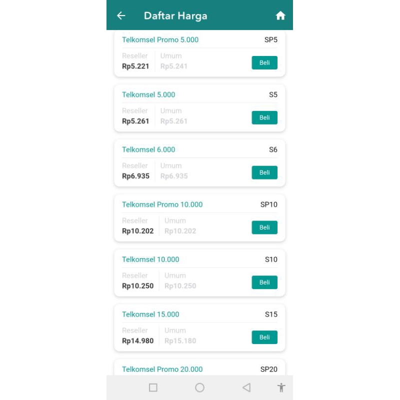 Aplikasi server PPOB (Master)