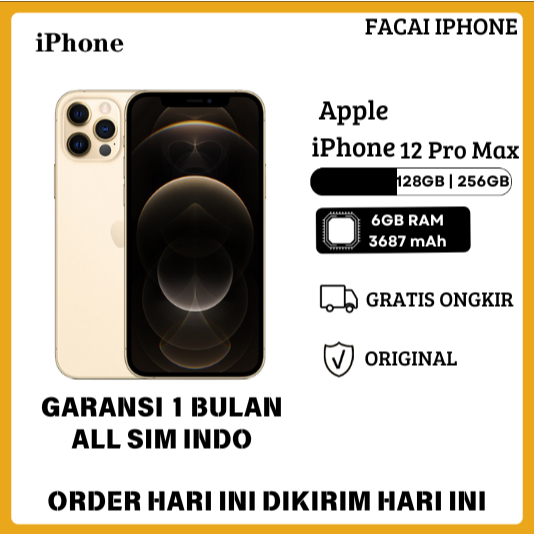 IP 12 PRO MAX 128GB/256GB  Mulus Fullset Bergaransi