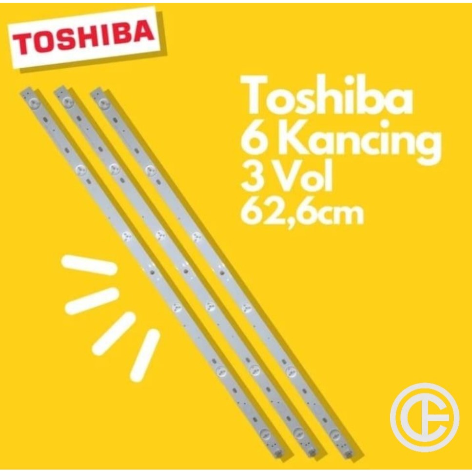 LAMPU BACKLIGHT TV TOSHIBA 32in INCH 3v VOLT 6k KANCING TITIK LED MURAH