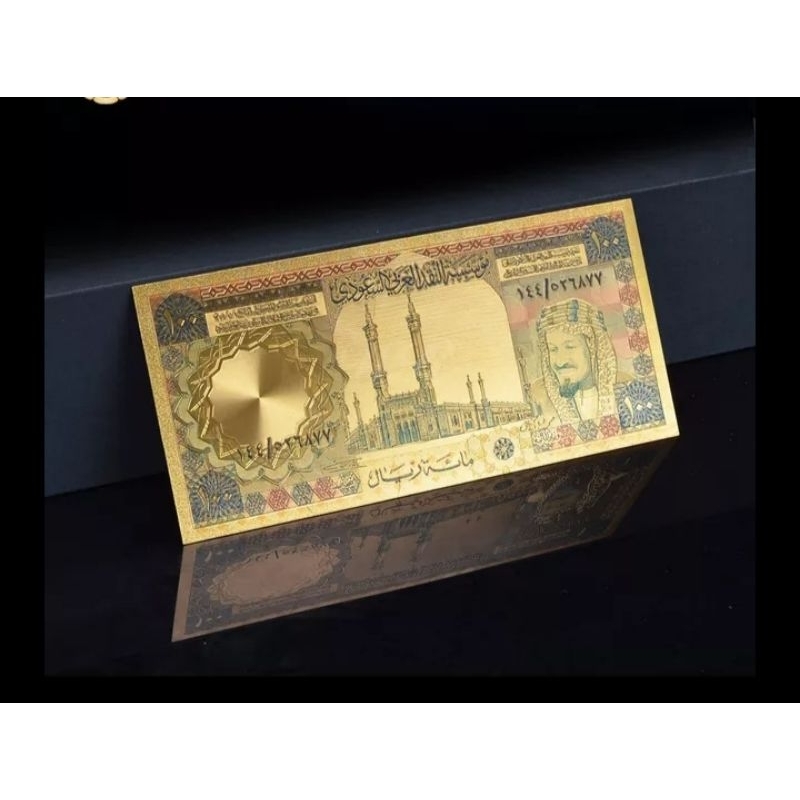 uang 100 gold foil arab saudi