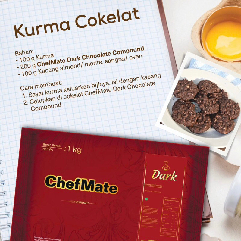 

RB Chefmate Coklat Compound Hitam DCC 1Kg Dark Chocolate Compound