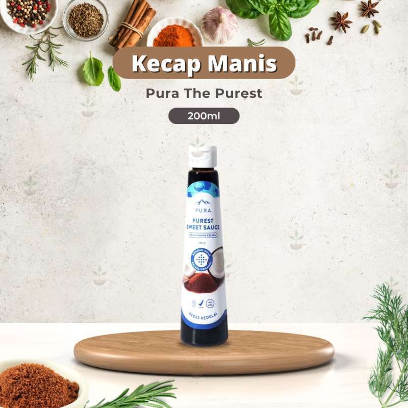 

Pura Kecap Manis (200ml) - Purest Sweet Sauce - Rendah Gula - Organik - Rendah Kalori - Kecap Manis Kelapa - Kecap Manis