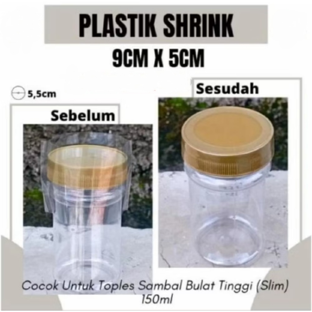 

Plastik Shrink Plastik Segel Untuk Tutup Toples Sambal Tinggi 150ml Diameter 5,5cm - Uk 9cm x 5cm