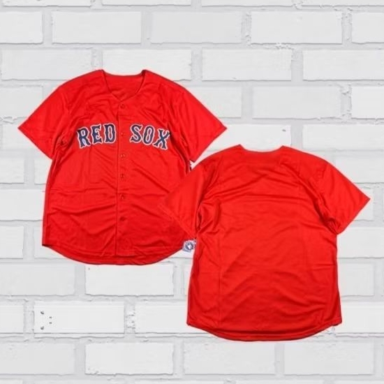 BORDIR Baju Jersey Baseball Boston Red Sox Merah Red Baseball Shirts