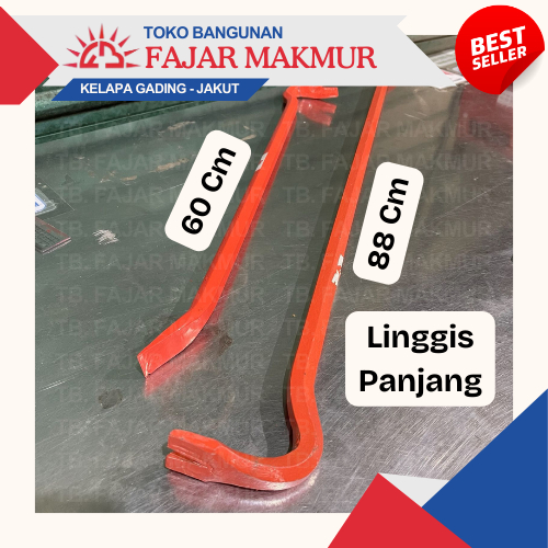 Linggis Pencabut Paku / Linggis Bangunan (Variasi Ukuran 60 Cm dan 88 Cm)