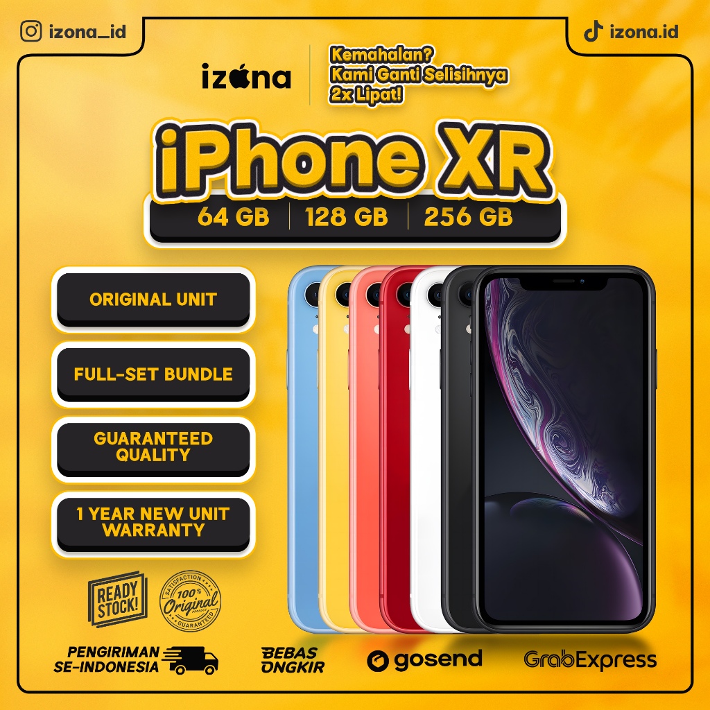 IPHONE XR 64 128 256GB SECOND INTER IBOX ORIGINAL FULLSET IZONA