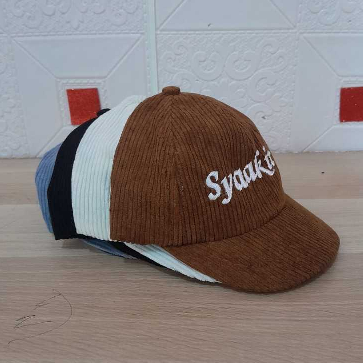 Topi Corduroy Anak 2-5 Tahun Free Bordir Nama