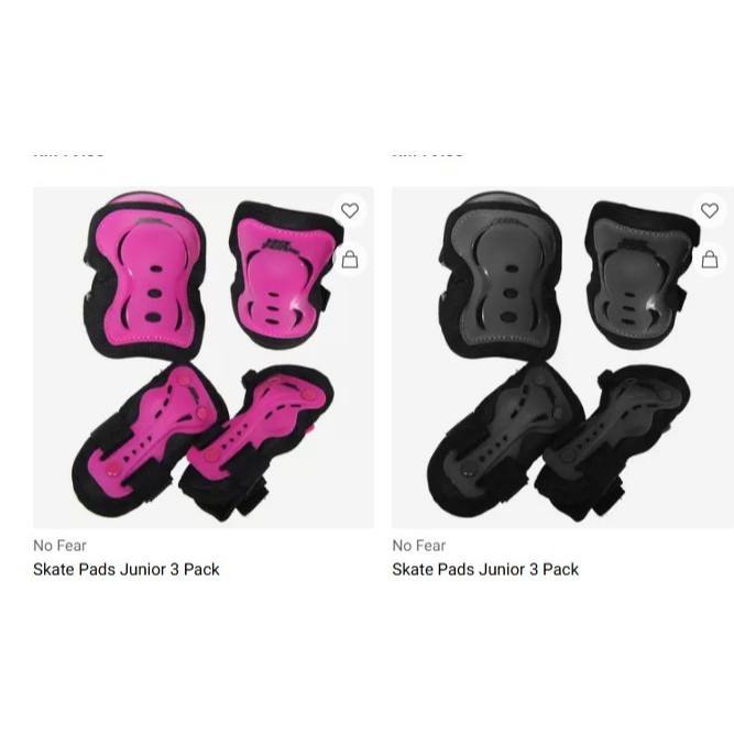 No Fear Aggressive Skate Pads Junior 3 Pack [XS/S/M/L/XL]