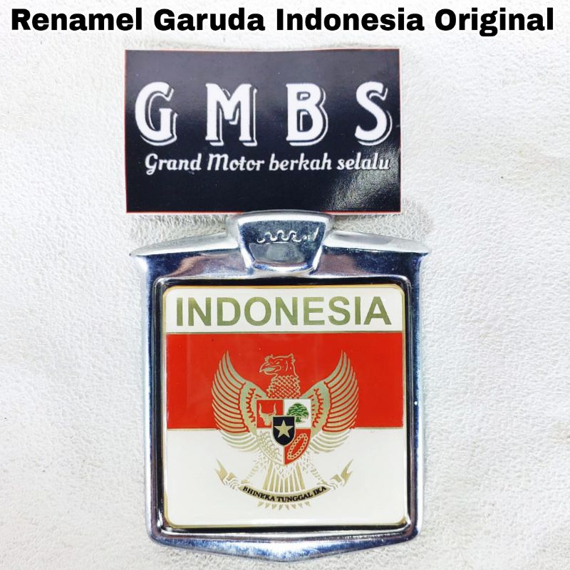 Renamel Badge Emblem Logo Garuda Indonesia Original Nos Vespa VGLA VGLB VBB VNB Kongo T4 Mobil