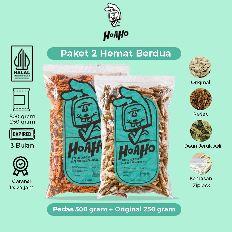 

HOAHO Basreng Stik Paket 2 Hemat Berdua Pedas Daun Jeruk 500 Gram - Original Daun Jeruk 250 Gram