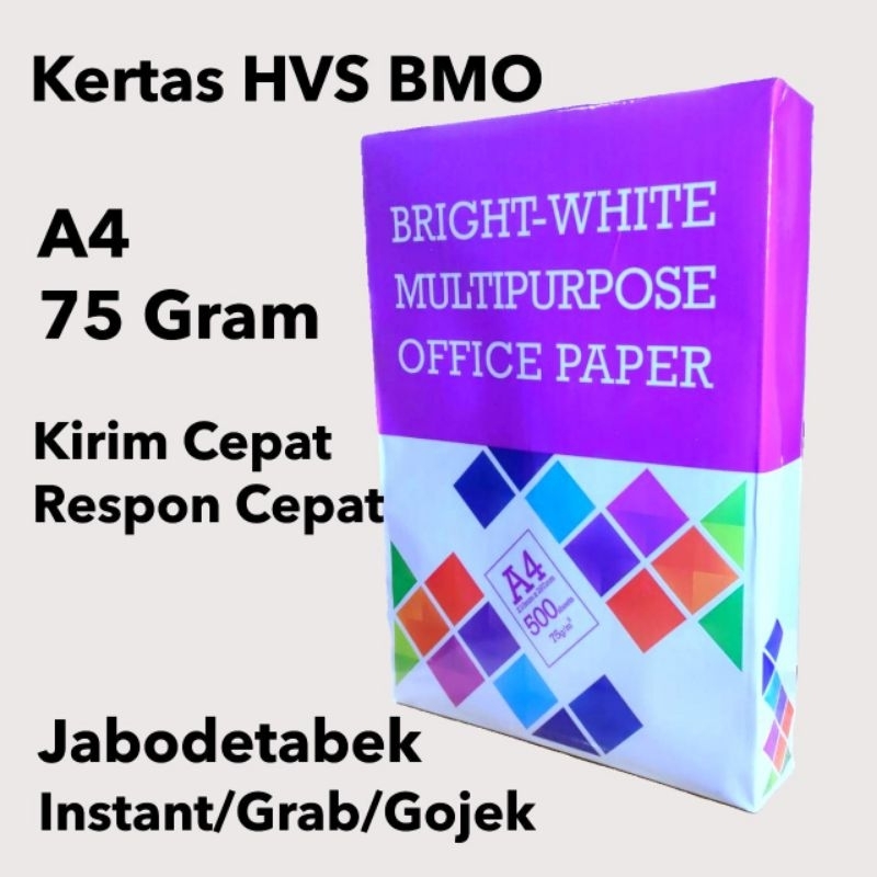 

Kertas HVS BMO 1 Rim (500 sheet) Bright- White Multipurpose Office Paper