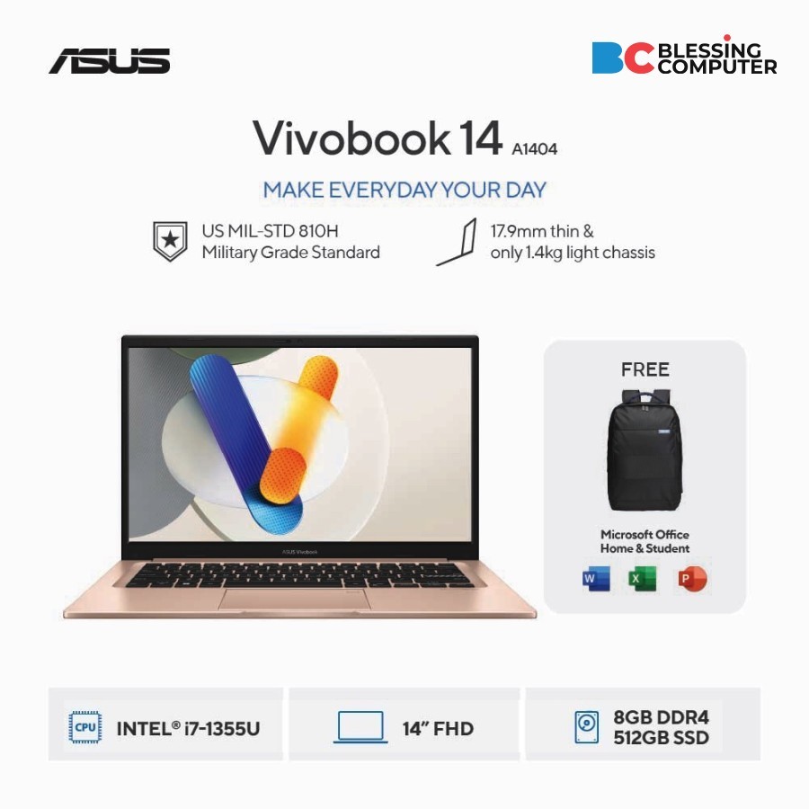 Asus Vivobook 14 A1404VA-VIPS7852M Core i7 1355U 8GB 512GB - 8GB