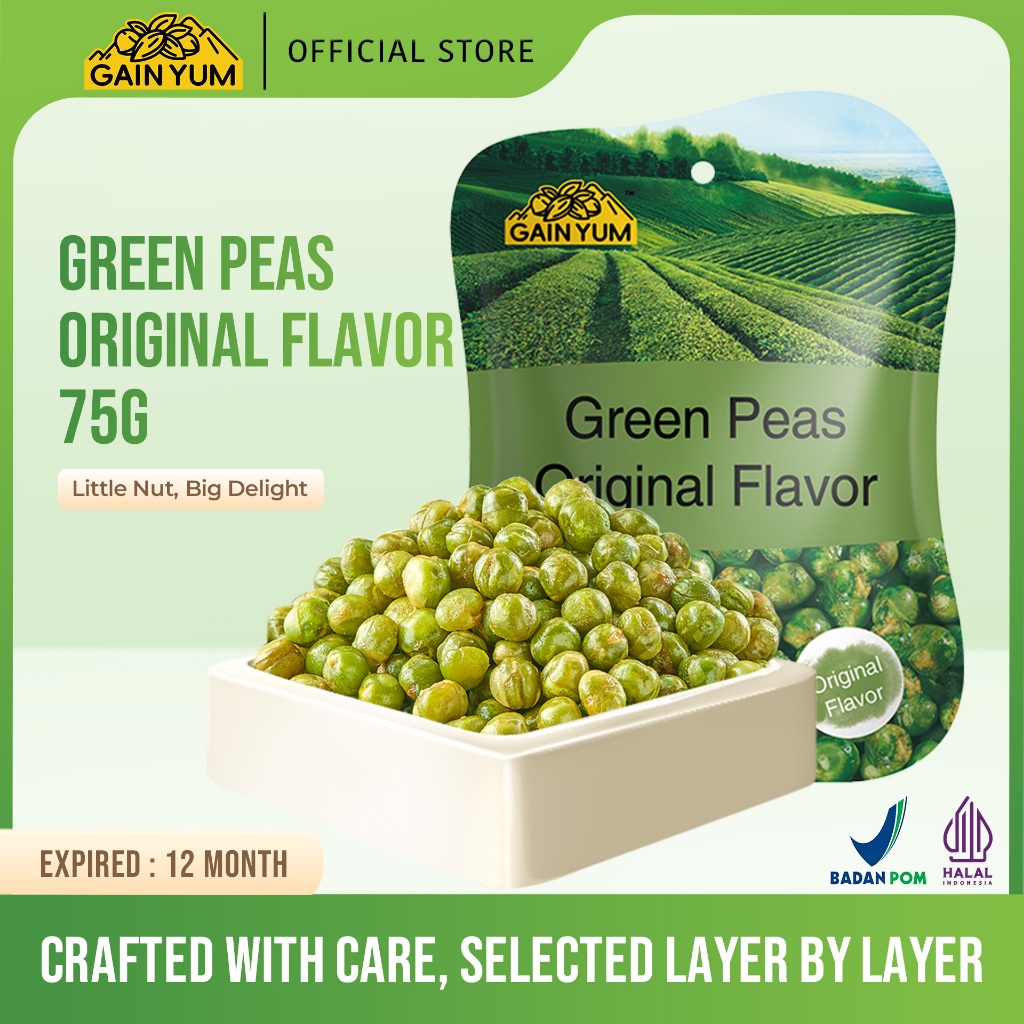 

Gain Yum - Kacang Polong Rasa Original Kam Yuens Green Peas Original Flavor 75G [Chinese Version]