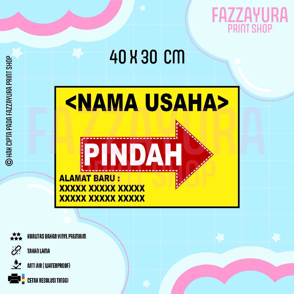 

STICKER TEMPAT USAHA PINDAH LOKASI 40 X 30 CM