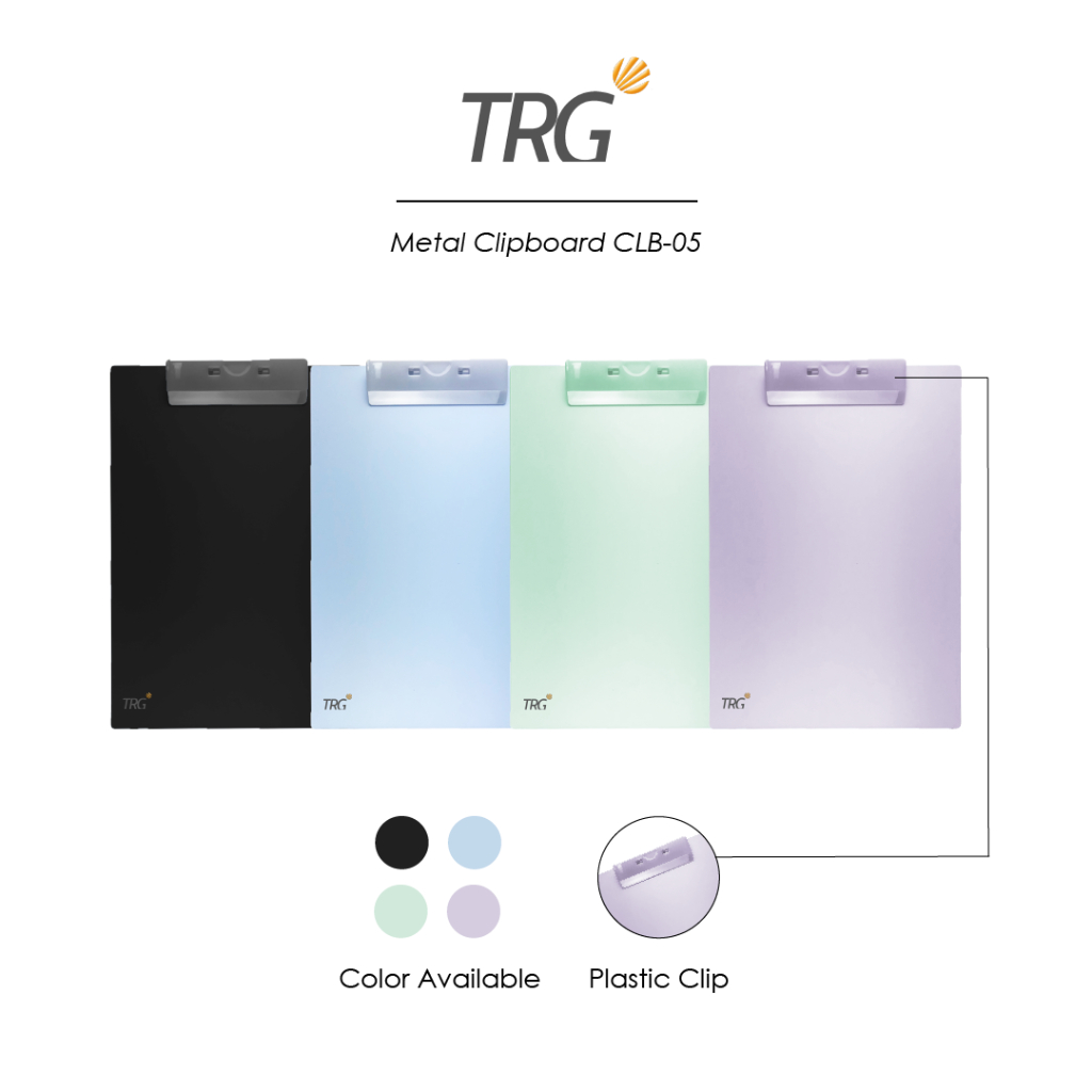 

TRG Metal Clipboard Pastel Color F4 CLB-05 - Papan Dada Besi Jalan Ujian Clip Board Folio TRG