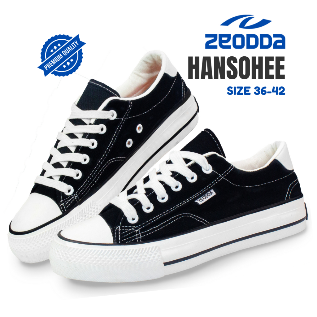 Zeodda Hansohee Sepatu Kanvas Wanita Pria Hitam Putih 1013