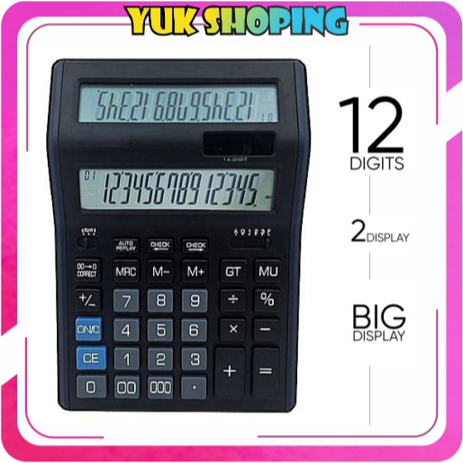 

✧YUKSHOPING✧ Kalkulator 2 layar 12 digit kalkulator dagang 2 display R1101