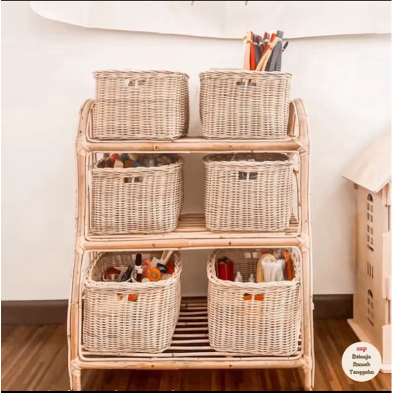 Rak Rotan / Rak sepatu rotan