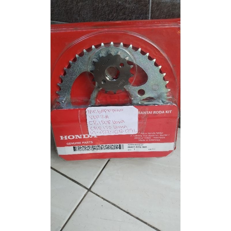Gear gir set girset rantai Megapro monoshock Verza Cbr Cb 150 r lama KYE Ori