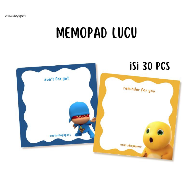 

MEMOPAD LUCU ISI 30 PCS | ONSTUDIOPAPERS