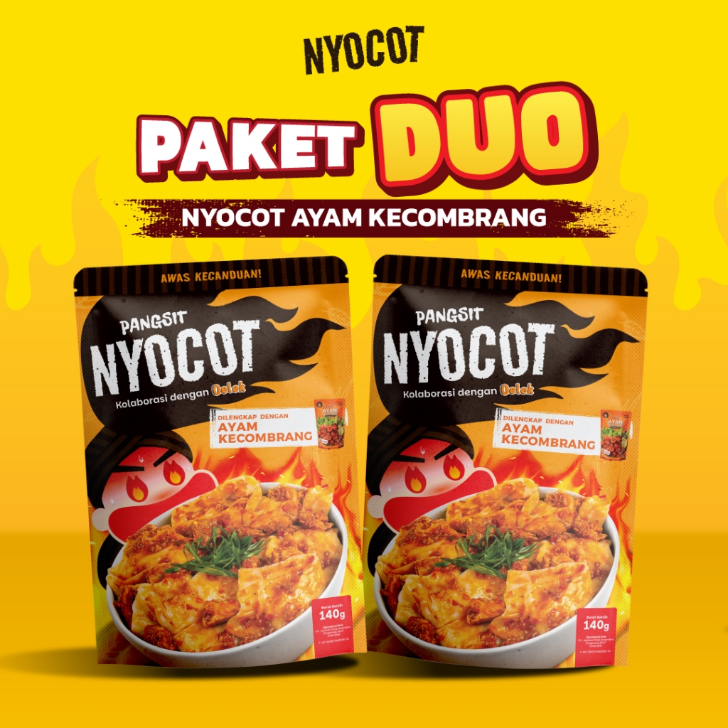 

NYOCOT Paket Duo Pangsit Ayam Kecombrang Renyah Gurih / Cocok untuk Ngemil / Cemilan Pangsit Chili Oil / Makanan Instant