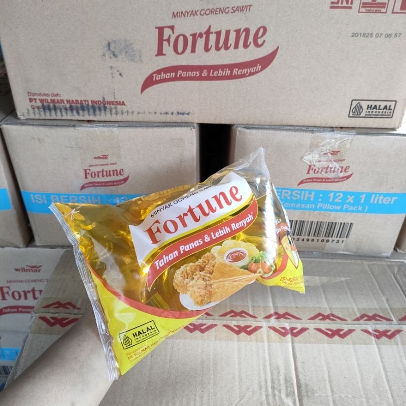 

minyak goreng fortune Bantal minyak Fortune Pillow pack 1 liter Kartonan