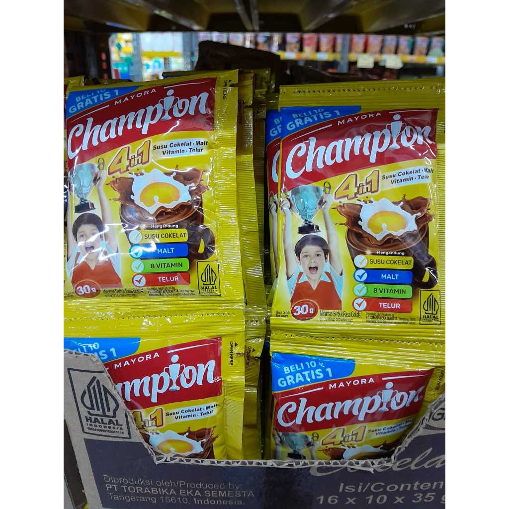 

Energen Champion 4 in 1 | 1 Renteng isi 10pcs x 30gr | Solusi Sarapan Praktis dan Bergizi