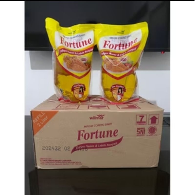 

Minyak goreng Fortune 2 liter 1 dus isi 6