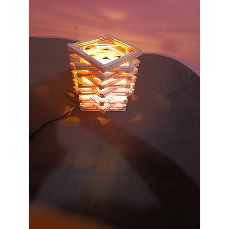 Papi Holly Kerajinan Prakarya Dari Stik Es Krim Lampu Tidur