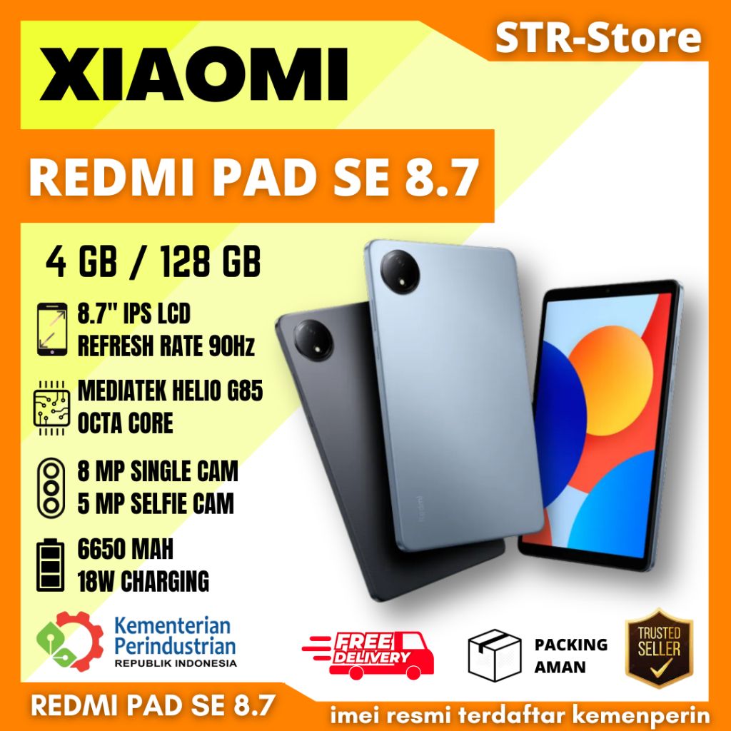 XIAOMI REDMI PAD SE 8.7" 4/128 GB GARANSI RESMI XIAOMI INDONESIA TABLET XIAOMI PAD 6/128