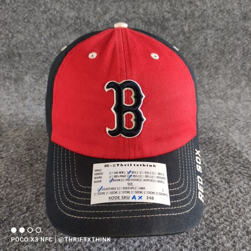 TOPI CAP BISBOL MLB ADJUSTABLE SETELAN BOSTON LOGO B SKU AX248