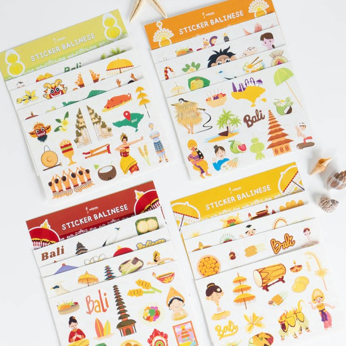 

Stiker Pack Bali Sticker Scrapbook Souvenir Anak Oleh Oleh Pulau Dewata 1 set isi 4 Lembar
