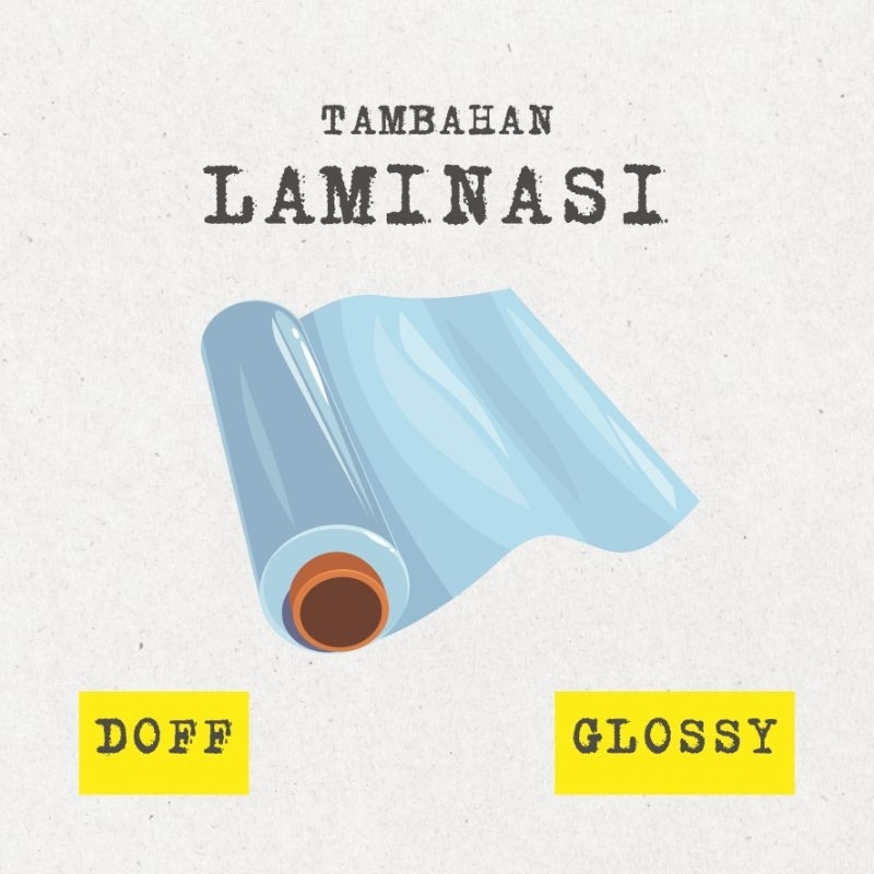 

Tambahan LAMINASI untuk POSTER A3,A4,A5 - Laminasi DOFF / GLOSSY