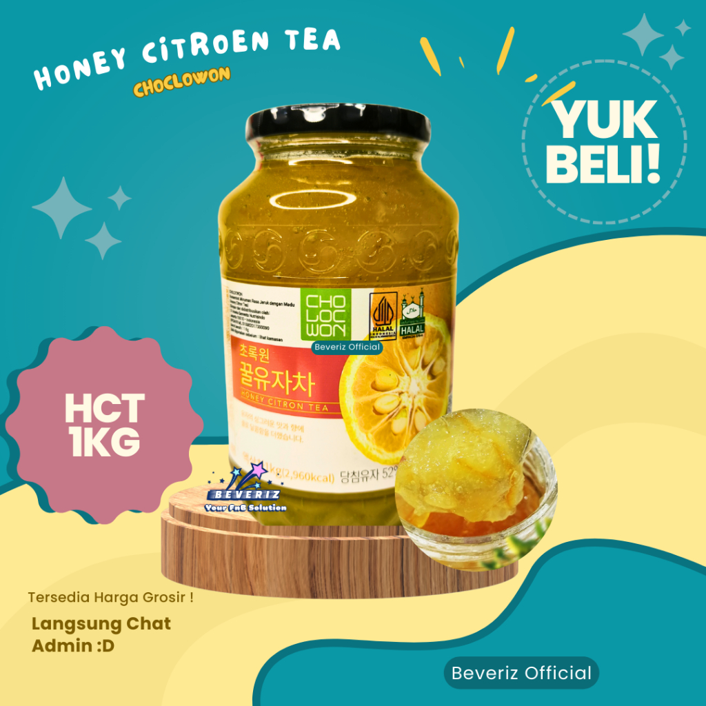 

BEVERIZ Cholocwon Honey Citroen Tea 1 Kg | Teh Jeruk Madu Citron Asli