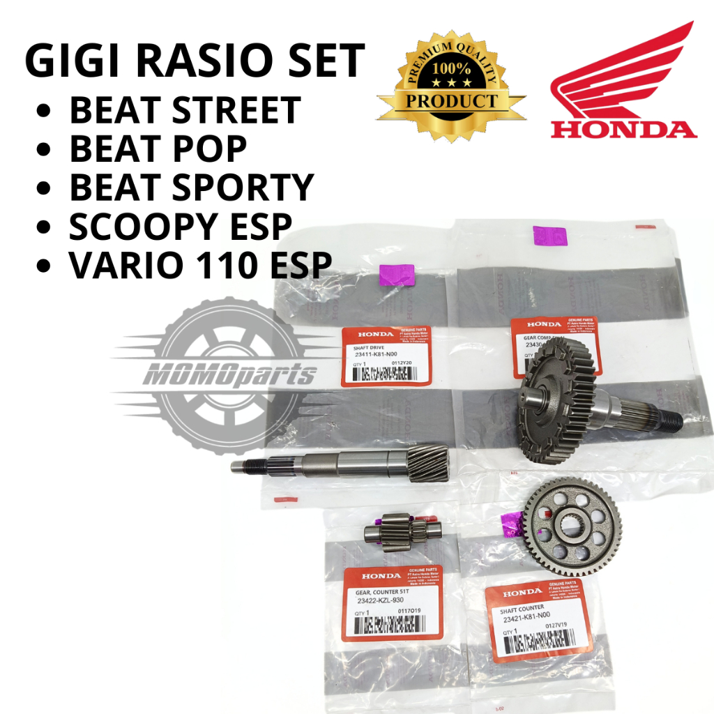 ORIGINAL PAKET GEAR GIGI RASIO GARDAN CVT ASSY SET KOMPLIT GIR AS PULLY RODA HONDA K81 BEAT STREET P