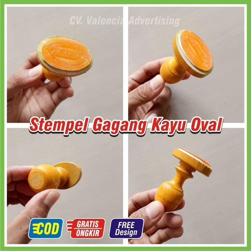 

stempel gagang kayu bentuk oval